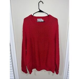 Vintage Lake Harmony Rowing Club Red Sweater Large Made in USA Fisherman